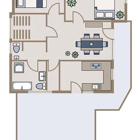 Deluxe-family Mit Terrasse, Kueche & Parkplatz Apartament *
